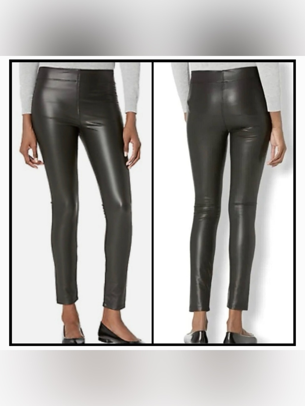 Max Studio Black Faux Leather Women leggings  - Streamlined Fit